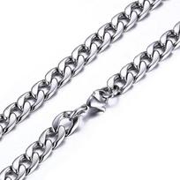 Vyriškas Hip Hop Stiliaus Storas Auksinis, Juodas ir Sidabrinis Nerūdijančio Plieno Titano Grandinėlės Karoliai 18cm bracelet gray