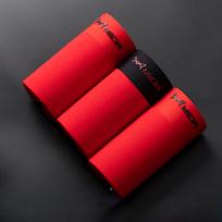 3pcs Red Men's Underwear Seamless Square Underwear Sewing Flat Corner Pants Boxer Brief L
