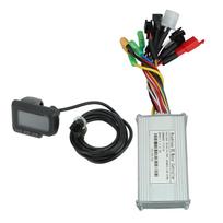 Electric Bike Motor Controller Sine Wave 24V 36V 48V 250W‑350W 17A with EN06 LCD Meter Kit Set black