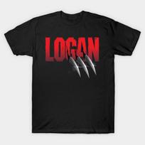 Men Black Print T-shirt Logan No-Cut Transfer Paper Print Cotton Tshirt XL juoda