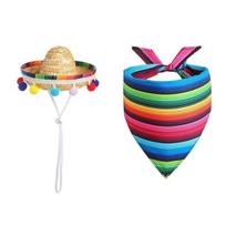 Meksikietiškas žąsies aprangos rinkinys vejos žąsies statulai Meksikietiškas sombrero ir bandana šalikas Žąsies šventinis kostiumas Cinco de Mayo sodo vakarėliui, terasai, kiemui 1 Set