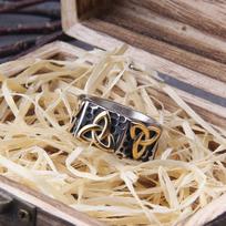316L Stainless Steel Valknut Ring Norse Viking Amulet Rune Jewelry for Men and Women Retro Fashion 7&with box