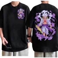 One Piece Luffy Gear 5 Nika T-shirt Men Dynamic Print Cotton Anime Tee Modern Streetwear Comfortable Casual Daily Top 4XL