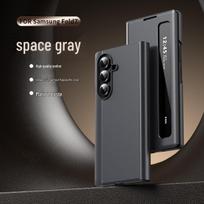 Samsung Z Fold 6/7 Smart Leather Phone Case with Side Window, Drop Protection & Flip Stand Z Fold3 tamsiai erdvės pilkos spalvos