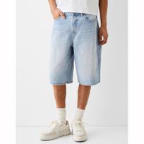 Jeans Shorts Men Casual Loose Fit Wide Leg Denim Vintage Hip Hop Skateboard Streetwear S