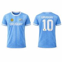 Uruguay Flag Print T-shirt Summer Soccer Training Uniform Men's And Women's Outdoor Breathable Quick-Drying Football Jersey L