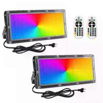 2 vnt. 50W LED Stroboskopas Lauko Prožektorius RGB Su Nuotolinio Valdymo Pultu Prožektorius Potvynio Šviesa