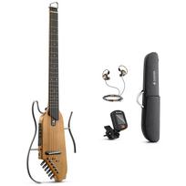 Donner Travel Guitar Headphone Suitable for Apartment Nighttime Maple Includes and Tuner Guitar HUSH-I - Silent, Compatible, Buildings, Practice,