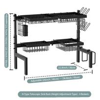 Expandable Stainless Steel Sink Dish Drying Rack Holder Dish Drainers Storage for Kitchen Kitchen Organizer