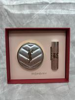 YSL Pink Star kolekcijos rinkinys Star Powder pudra-pagrindas B10 Rouge Volupté Shine lūpdažis 44B, ilgai išliekanti maskuotė, paruoštas dovanai