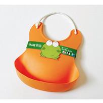 Baby Bibs Waterproof Boys Girl Infants Silicone Feeding Saliva Towel Cartoon Waterproof Apron oranžinė