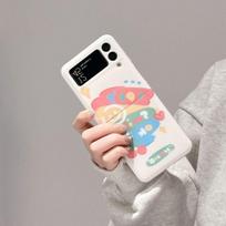 For Samsung Z Flip 4 Case Dazzle Oil Painting Smiley Face Folding Phone Case For Samsung Z Flip 3 Zflip4 Shockproof Soft Silic For Z Flip 4