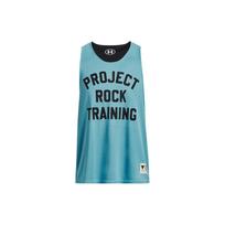 Under Armour Project Rock Vienos spalvos raidžių spaudinys Krepšinio treniruočių marškinėliai vyriški Viršutiniai drabužiai Mėlyni 1377442-433 XS blue