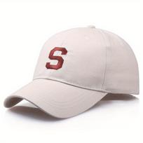 Reguliuojama Snapback kepuraitė su siuvinėta raide S Kvėpuojanti Apsauganti nuo saulės Beisbolo kepuraitė Moterims Vyrams Sportui Žygiams Golfui Tėčio Kepurė