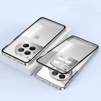 Smūgiams atsparus telefono dėklas Oneplus Ace 3 Pro 3V, pagamintas iš aliuminio lydinio metalinio rėmo ir matinio skaidraus akrilinio galinio dangtelio, skirtas Oneplus ACE 3Pro Oneplus ACE 3V sidabras