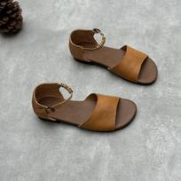 Madingi rudi moteriški batai karvės odos plokščiapadžiai laisvalaikio sandalai Vasariniai kaimiški retro retro stiliaus visiškai odiniai 35 ruda