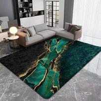Abstract Marble Print Area Rug Anti-Slip Floor Mat for Home Kitchen Living Room Bedroom Decor Washable Waterproof Flannel Carpet 40X60cm-16x24in