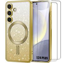Protective case - BOOLING - for Samsung Galaxy S24 Plus - Gold - Camera protection - 2 Tempered glasses auksas