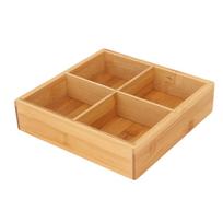 Užkandžių serviravimo padėklas Bambuko lenta Be dažų Saugus Ekologiškas Padalintas Džiovintų vaisių serviravimo indas 4 Compartment