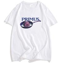 PRIMUS Frizzle Fry Vintage T-Shirt Short Sleeve Cotton O-neck Tshirts Casual Fashion Funny Graphic T Shirt Unisex Streetwear XS balta