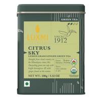 Luxmi Estates Citrus Sky Citrinžolės Imbiero Žalioji Arbata - 100g skardinė, lapeliai | Sertifikuota ekologiška Darjeeling | Natūrali Citrinmėlės Arbata