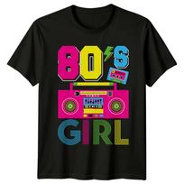 80-ųjų Mergaitės Retro Boombox Kultūros Marškinėliai Vyrams Moterims Grafinis Marškinėlis XL