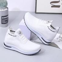 Moteriški bėgimo sportbačiai Madingi tinkliniai kvėpuojantys laisvalaikio pleišto platformos žygio batai moteriški tenisas Feminino Zapatillas Mujer 2024 m. 35 balta