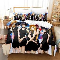 Top Anime Bleach Kurosaki Ichigo Bedding Set Boys Girls Twin Queen Size Duvet Cover Pillowcase Bed For Kids Adult Customizable EU Single(135*200cm)3pcs