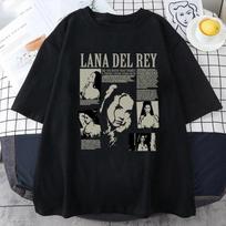 Garsios dainininkės Lana Del Rey Gerbėjų Marškinėliai Mada Ultraviolence Muzikinio Albumo Marškinėliai Vintažiniai Hip Hop Gatvės Apranga Laisvalaikio Trumpomis Rankovėmis S