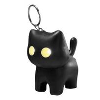 Juodo Katino Naktinis Žibintuvėlis Raktų Pakabukas Mielas Spaudžiamas Kamuoliukas Šviečiantis Katino Pakabukas Mini Katino Miau Sensory Fidget Žaislas su Garsu Ir LED Šviesa Suaugusiems Katino Mėgėjams juoda