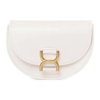 Chloe Marcie Snap Closure Half-Moon Shape Smooth Calfskin And Lambskin Flap Shoulder Crossbody Mini Bag Women bags White CHC23-AP847K82-110 Shopping Bag Set(Basic Set+Shopping Bag)