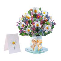 3D Pop-Up Bouquet Greeting Lily Tulip Carnation Flower Card Sunflower Bouquet Card for Mother's B