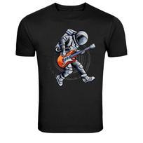 Astronaut Playing Electric Guitar Space Rock Graphic T-Shirt S