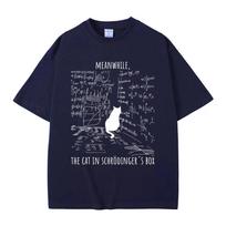 Meanwhile The Cat in Schrodinger Box Funny Meme T Shirt Men's Women Casual Cotton Vintage Tshirt Male Fashion Oversized T-shirts 4XL