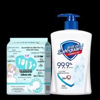 Safeguard Antibacterial Hand Wash & Night Pads Bundle