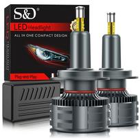 2vnt H7 H11 LED automobilio priekinių žibintų lemputės 360 varis projektoriaus priekiniam žibintui 80000LM HB3 9005 HB4 9006 LED Hir2 9012 Turbo Auto 12V 6500K 9012(HIR2)