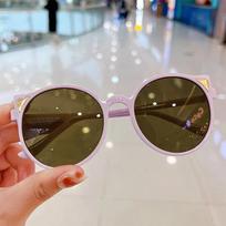 Girl Boys Cartoon Cute Animal Cartoon Cat Ear Sunglasses Outdoor Sun Protection Children Vintage Sunglasses Eye Protection gray