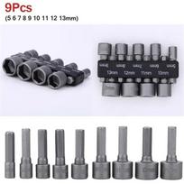 9/14pcs Nut Driver Bit Socket Sleeve Nozzle Nut Hexagonal Handle Batch Socket Head Hand Drill Electric Screwdriver Accessories