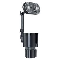 Automobilinis ventiliatorius puodelio laikiklis su 3 greičiais, spalvotomis lemputėmis, 12V 24V 360 laipsnių besisukantis, maitinamas USB, transporto priemonės juoda