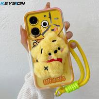 KEYSION Mielas 3D animacinis pliušinis dėklas TECNO Pova 6 Neo 4G su dirželiu, silikoninis smūgiams atsparus telefono dangtelis Pova 6 Neo 4G for Pova 6 Neo 4G
