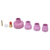 7Pcs TIG Gas Lens Kit Ceramic Cup Electrode Holder Connector PTFE Front Cover for WP 9 20 25