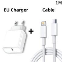 PD 20W greitas įkroviklis skirtas iPhone 14 13 12 11 Pro Max Mini 7 8 Plus XR Type C Kabelis Greito įkrovimo data Laido telefono priedai EU Charger 1M Cable