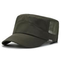 Medvilninės karinės kepuraitės plokščios kepuraitės vyriškos tinklinės kepuraitės lauke greitai džiūstančios vasarinės kepuraitės Trucker Snapback beisbolo kepuraitės armijos dangteliai Hat Gorras 56-60cm tamsiai žalia spalva