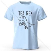 Medvilninis marškinėlis su Dinozauru Tea-Rex spaudiniu, Švelnus ir kvėpuojantis, su apvalia apykakle, trumpomis rankovėmis, Unisex, linksmas ir originalus stilius S