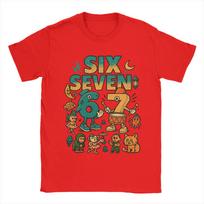67 Six Seven Italian Brainrot Kids Gaming Meme T Shirt for Men 100% Cotton T-Shirts Round Collar  Tees Short Sleeve Clothes S