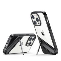 Rigid case with gel frame and built-in stand for iPhone 14 Pro, black