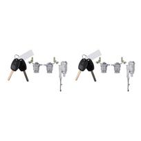 2x Automobilio uždegimo jungiklio spyna Uždegimo jungiklio cilindrų komplektas Spyna su raktu Honda Civic CRV 2002-2006 m. 72185-S9A-013-A99D sidabras