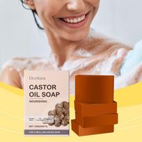 Castor Oil Nourishing Soap Bar – pH-Balanced Gentle Cleanser for Face & Body – 120g (4 x 30g Travel-Sized Bars) 120g