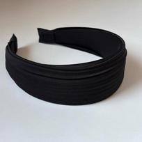 High-end wide-brimmed pleated headband French retro brown autumn and winter satin headband high skull hairpin