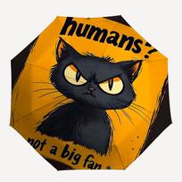 1pc cat humans Automatic Open Close Umbrella  Windproof Canopy, Automatic Open Close Button10173